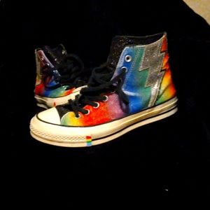 Converse rainbow n bolt shoes size 9